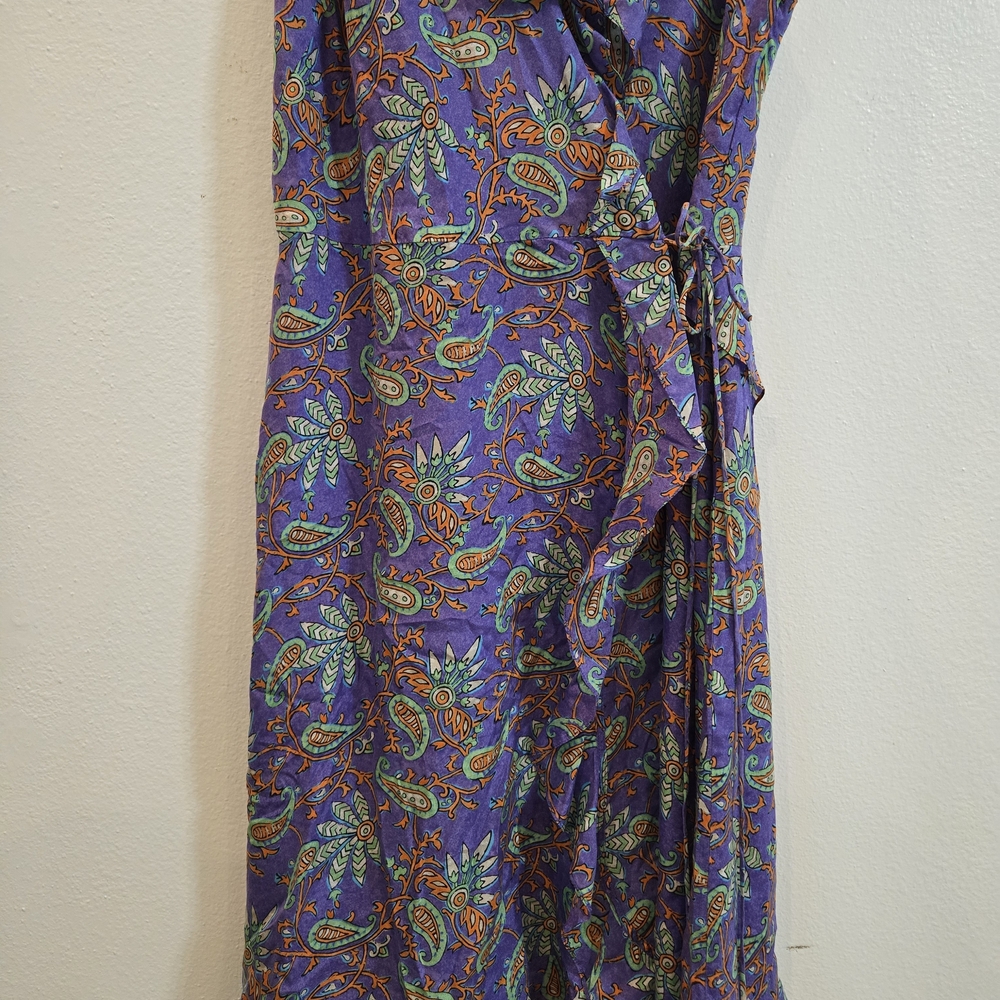 Colorful Paisley Wrap Dress